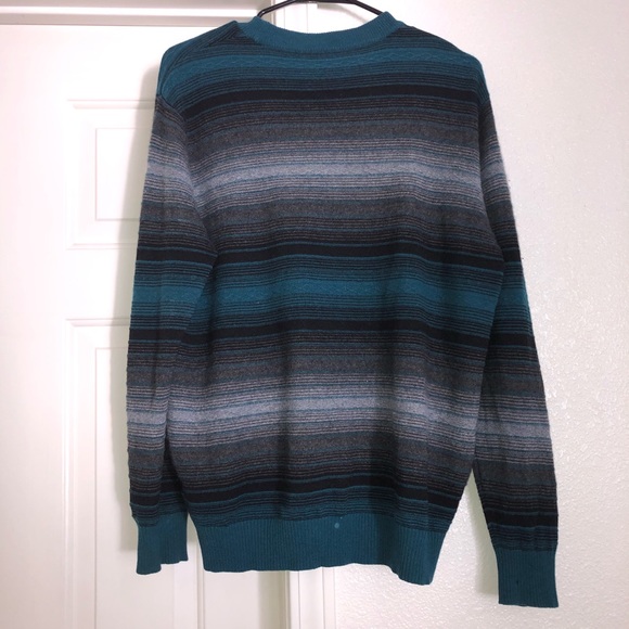 Men’s Medium 100% 2 ply Cashmere Knit Sweater Teal - Picture 2 of 4